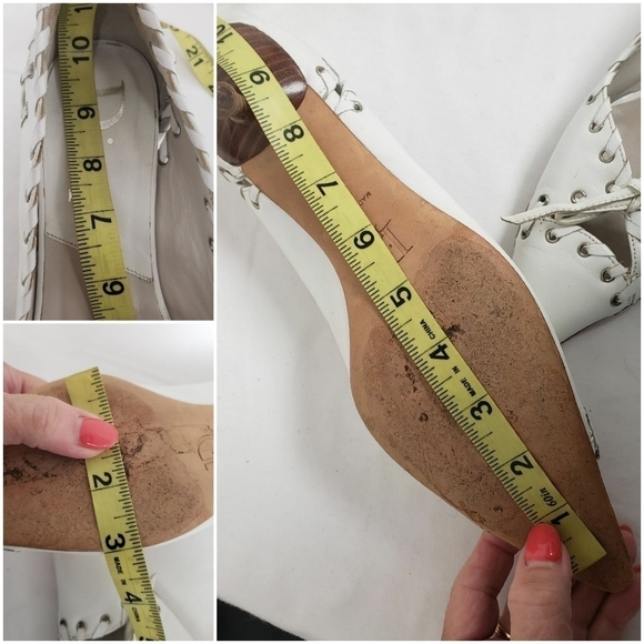 Dior Rare LU 12 Laces & Grommets White Leather Kitten Heels 38.5 - 8 Unique Euro - Picture 15 of 16